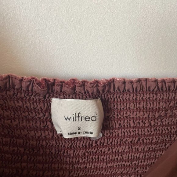 Aritzia Wilfred Novella Velvet Silk Blend Mini  Dress in Truffle Sz 8 - Picture 9 of 10